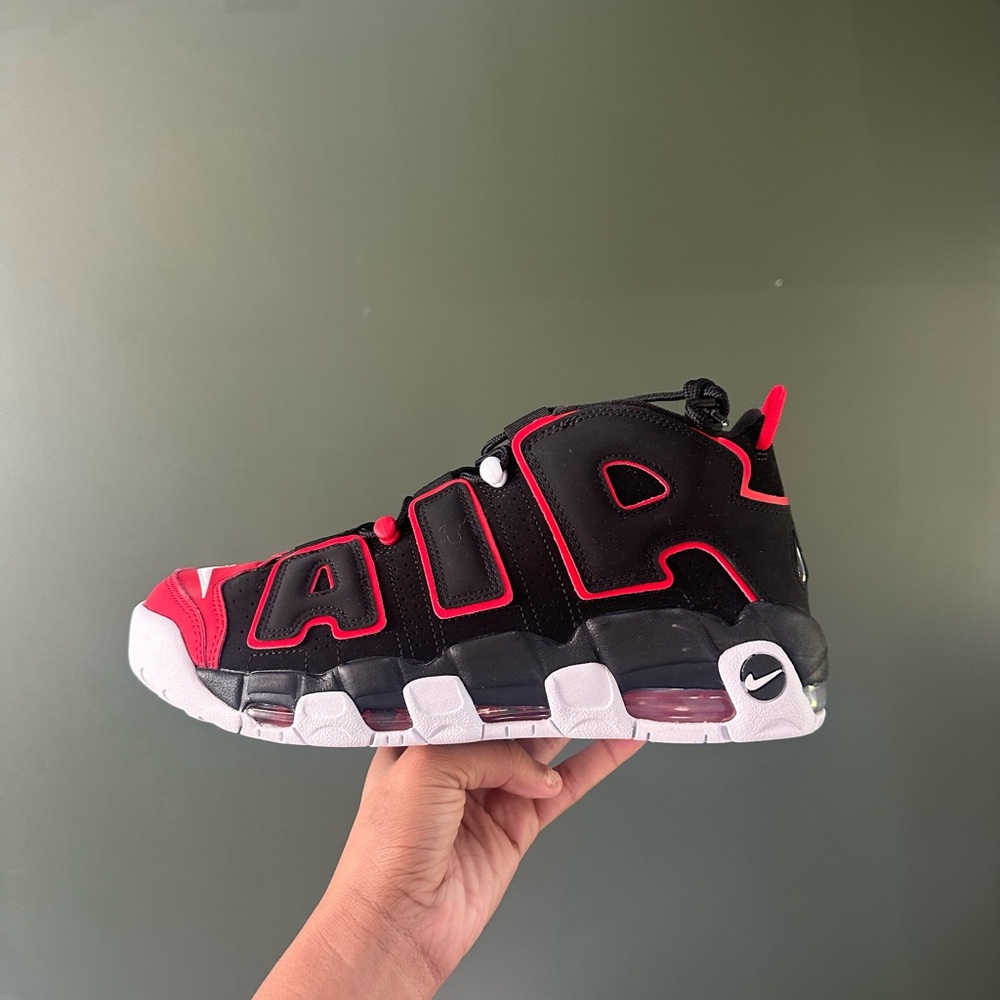 Nike Air More Uptempo Black Red Sneakers